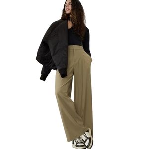 Athleta Women's Pinnacle High Rise Trouser Pants In Olive Branch